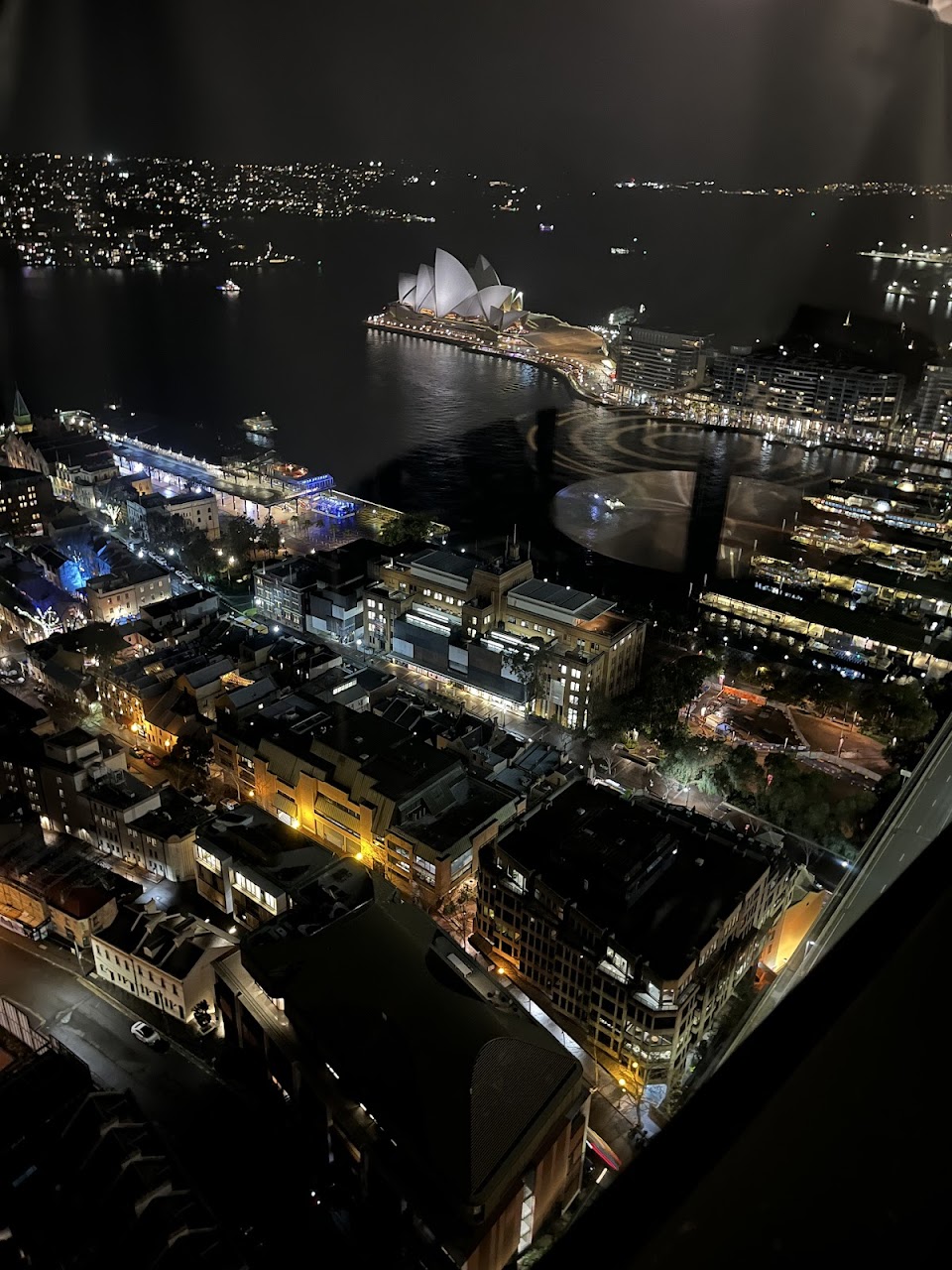 Night harbour view from Altitude Restaurant